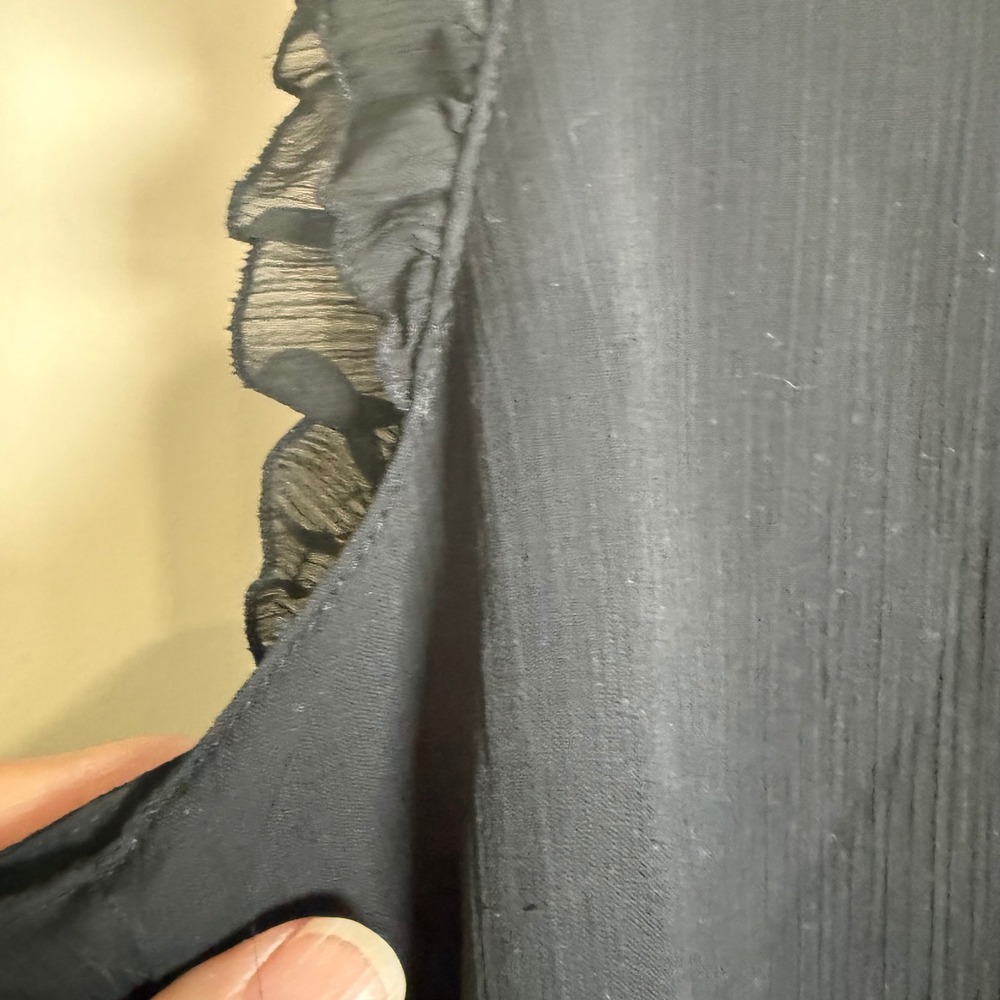 Old Navy Black Sleeveless Sheer Ruffled Hem Blouse XL - Picture 7 of 8